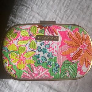 Lovely Embroidery Clutch. Lily Pulitzer for Target w Gold Chain